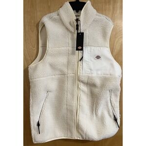 NEW Dickies Workwear Sherpa Ivory Cream White Vest - Small